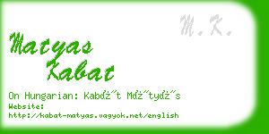 matyas kabat business card